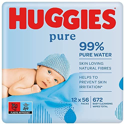 Huggies Toallitas Pure para Bebé, 99% agua, 675 toallitas (12