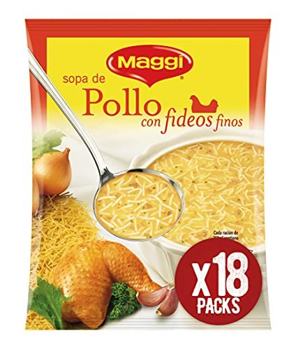 MAGGI Sopa de Pollo con Fideos Finos – Sopa Deshidratada – Pa