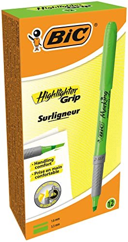 BIC Highlighter Grip Marcadores punta biselada Ajustable – Ve