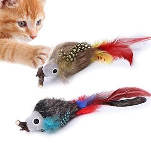 Set de 2 pájaros interactivos de juguete para gato (23 cm cad