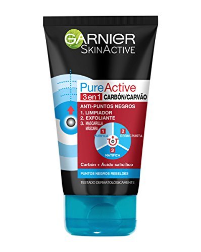 GARNIER Skin Active Pure Active, Gel Limpiador de Poros y Exf