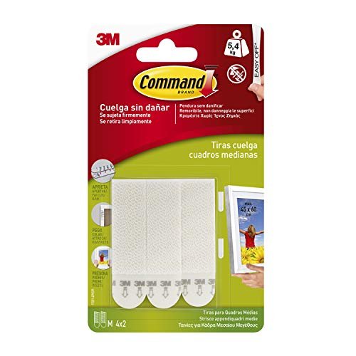 Command – Tiras adhesivas para colgar cuadros, pack de 8 tira