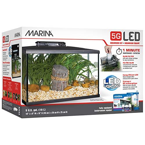 Marina Kit de Acuario con Iluminación LED 5G, 19 L