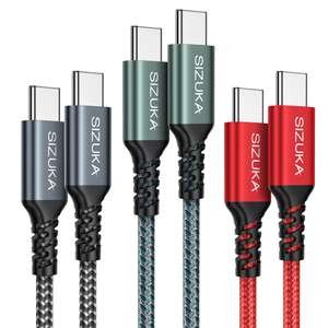 Pack 3x Cables 2M 60W USB-C a USB-C
