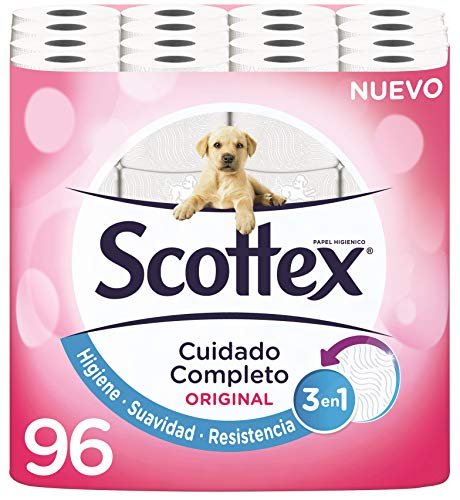 Scottex Original Papel Higiénico 96 rollos, 6 packs de 16 rol