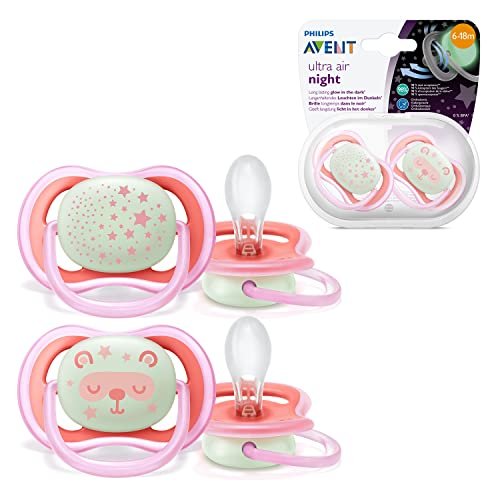 Philips Avent Pack de 2 chupetes Ultra Air Nocturno que brill