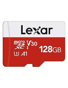 Lexar Tarjeta Micro SD de 128 GB, hasta 100 MB/seg, Memoria m