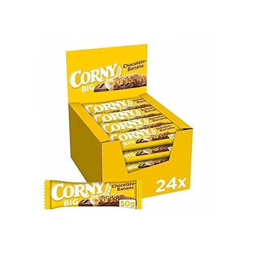 Corny barritas cereales chocolate y banana, 24 x 50g