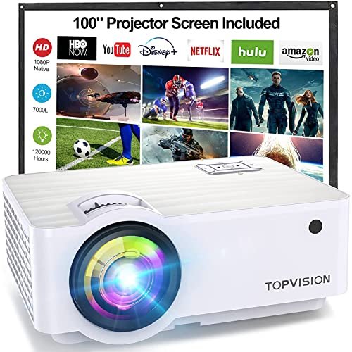 TOPVISION Proyector Cine en Casa de 7000 Lúmenes, 720P Nativo