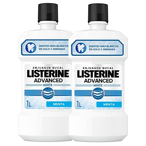 Listerine Enjuague Bucal, Advanced White con Blanqueador, Sin