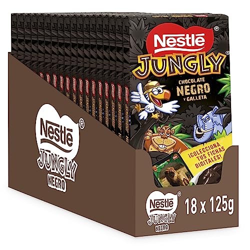 Pack de 18 tabletas de Nestlé Jungly de chocolate negro (a 97