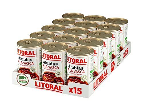 Pack de 15 latas de alubias a la vasca LITORAL (430g/lata; to