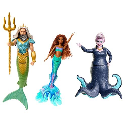 Disney La Sirenita , Pack de 3 muñecas de colección, Ariel +