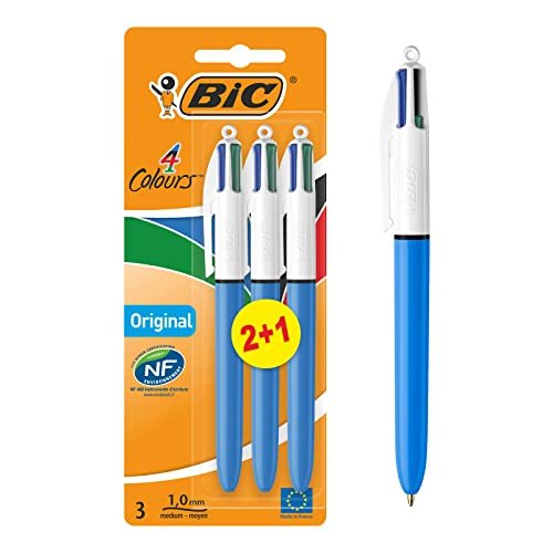 Bic, Bolígrafos Original, Bic 4 colores: negro, rojo, azul y