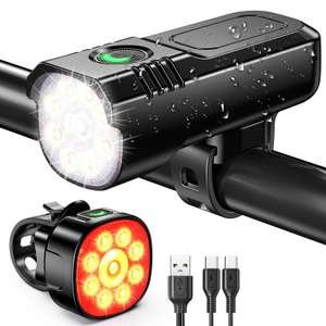 Luces Bicicleta Delantera y Trasera, Luz Recargable USB, Luce