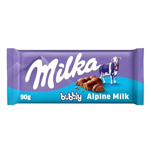 4 x Milka Bubbly Tableta de Chocolate con Leche de los Alpes