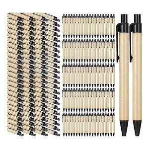 200 Bolígrafos de Papel Kraft, Bolígrafos de Tinta Negros, Bo