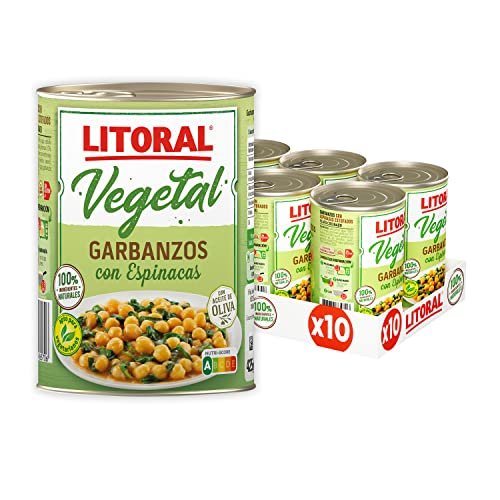 X2 Litoral Vegetal Garbanzos con Espinacas Sin Gluten 10x425g