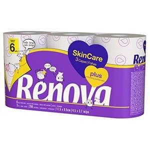 RENOVA Skin Care Plus Papel Higiénico Decorado Perfumado, 6 U