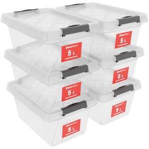 ATHLON TOOLS 6 cajas de almacenamiento de 5 L con tapa, aptas
