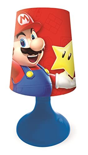 Lexibook Mini Lámpara Mario de mesita sin Cable Nintendo-Rojo