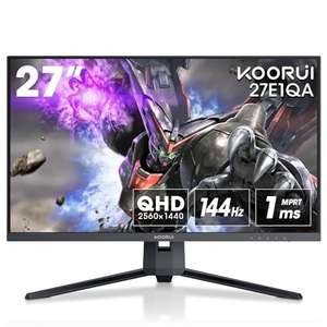 KOORUI Monitor Gaming 27′, QHD 2560 x 1440 PC (VA, 144Hz, 1ms