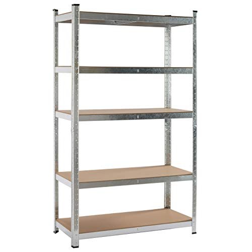 KITHOME – Estantería Metálica …as de MDF, Plata, 180x120x40