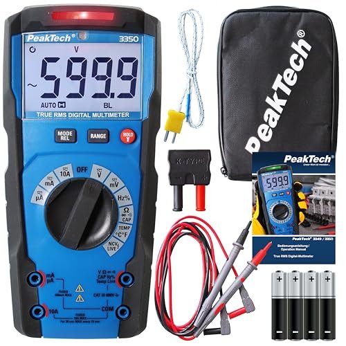 PeakTech P 3350 – Multímetro d…y continuidad, 600V/10A, Neg