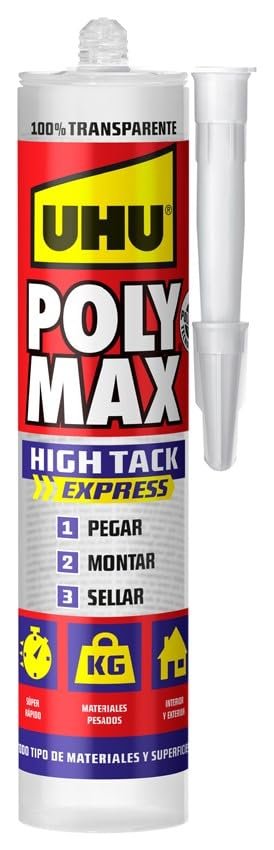 UHU Poly Max High Tack Express…xtrafuerte, Trasnparente, 30