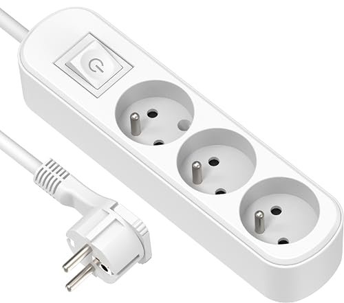 Electraline 32040 – Regleta de…enchufes (1,5 m), Color Blan