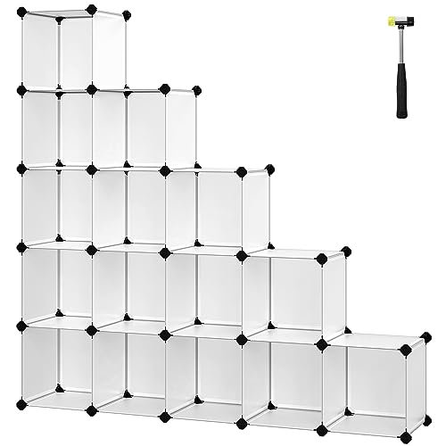 SONGMICS Armario modular zapat…nizador plástico,Blanco LPC4