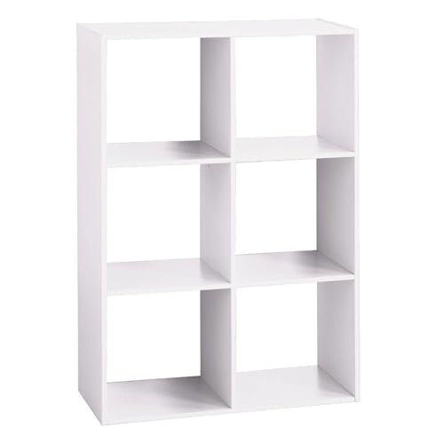 Estante de madera con 6 compar…imentos color blanco H.100,5