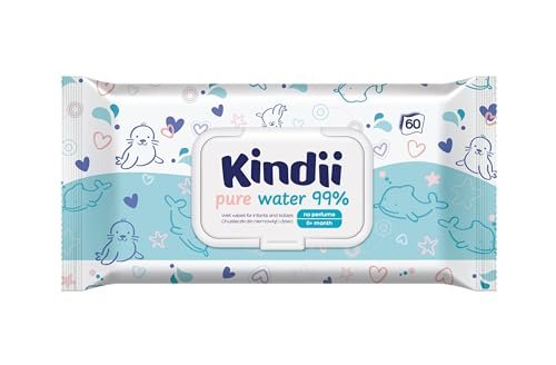 Kindii Pure Water Toallitas hú…a piel sensible, Paquete de