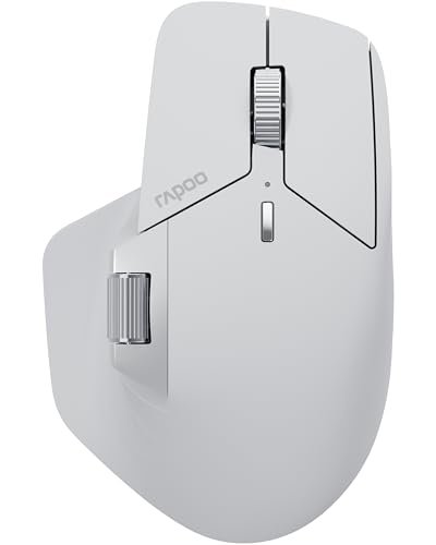 Rapoo MT760M ratón inalámbrico…onómico PC y Mac – Gris Blan