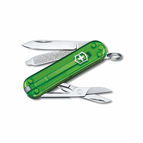 Victorinox, Classic SD, Navaja…ma de uñas, Verde Transparen