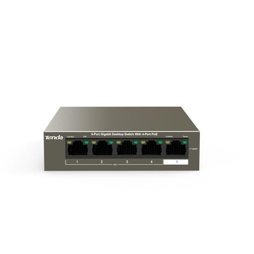 Tenda TEG1105P-4-63W 5 Puertos… de Instalar, Carcasa Metáli