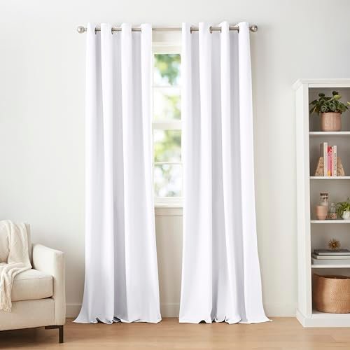 Amazon Basics Juego de 2 corti…es, 132 x 244 cm, color blan