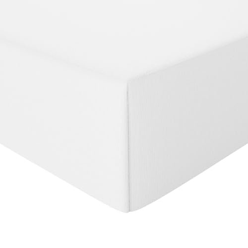 Amazon Basics Sabana Bajera Aj…00 cm, de 100% algodón, Blan
