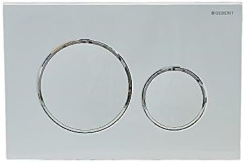 Geberit 115778KJ1- Placa de co… dos partes, Blanco y platea