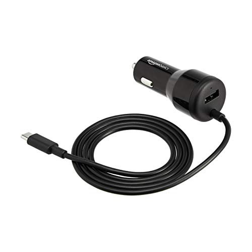 Amazon Basics Cargador USB-C 1…para el coche con cable, Neg