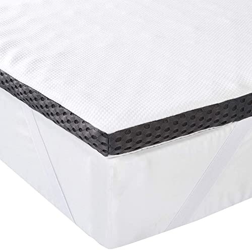 Amazon Basics Colchón de Espum…le, 135 x 190 cm, 4 cm, Blan